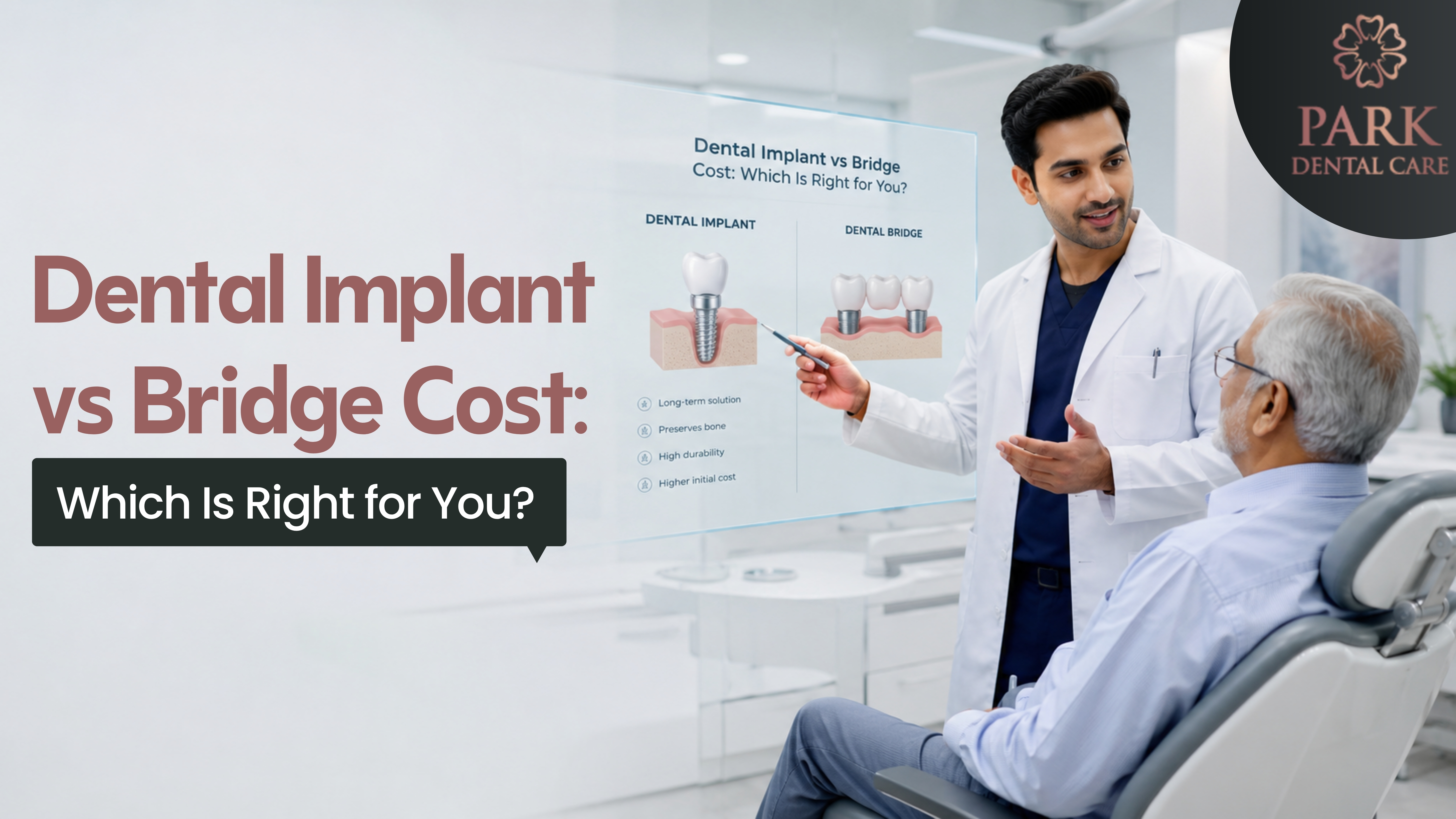 Dental Implant vs Bridge Cost Comparison at Park Dental Care Hyderabad